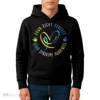 Down Syndrome Awareness Day 21 March Down Right Perfect Kids Hoodie thumb 4