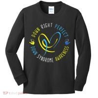 Down Syndrome Awareness Day 21 March Down Right Perfect Kids Long Sleeve Shirt thumb 0