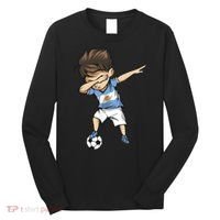 Dabbing Soccer Argentina Jersey Argentinian Football Long Sleeve Shirt thumb 0
