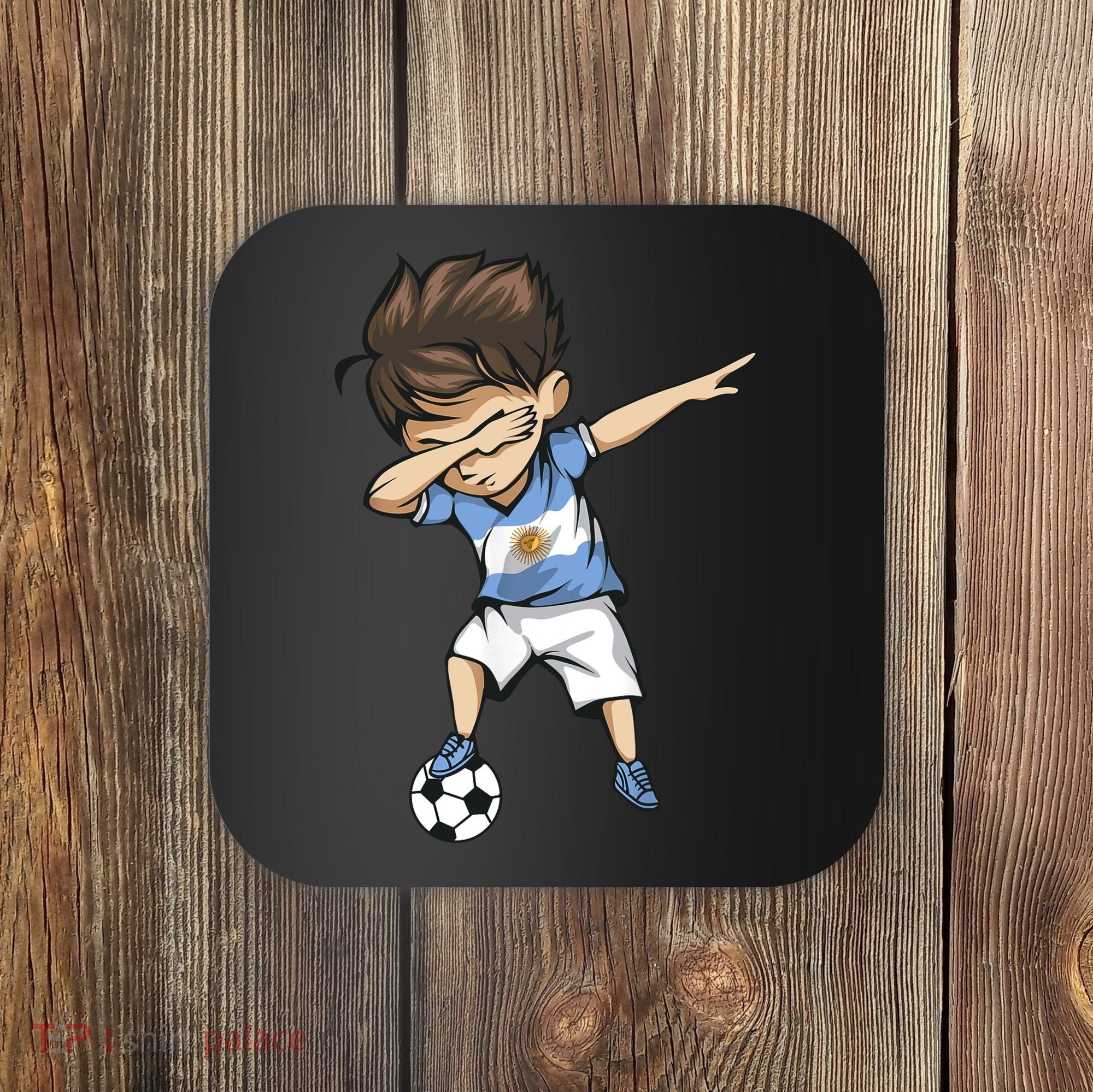 Dabbing Soccer Argentina Jersey Argentinian Football Coaster