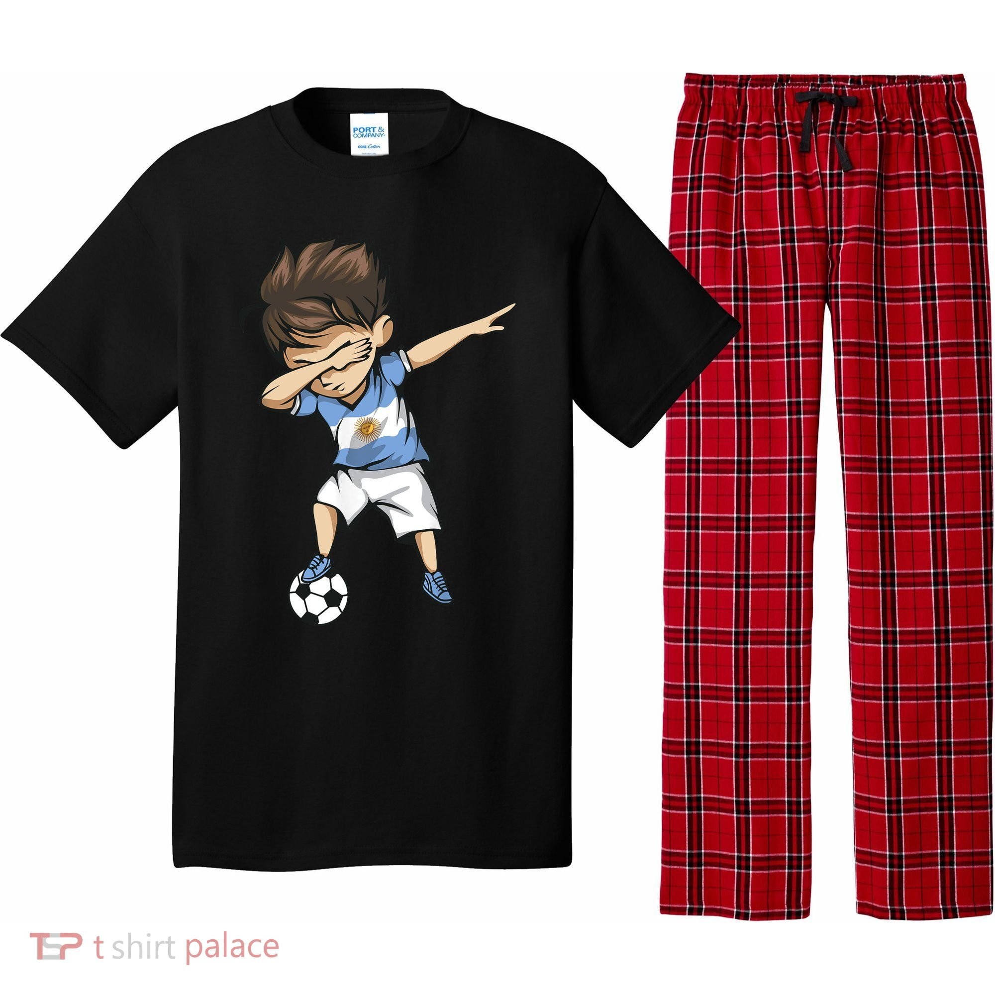 Dabbing Soccer Argentina Jersey Argentinian Football Pajama Set