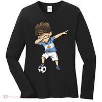 Dabbing Soccer Argentina Jersey Argentinian Football Women's Long Sleeve Shirt thumb 0