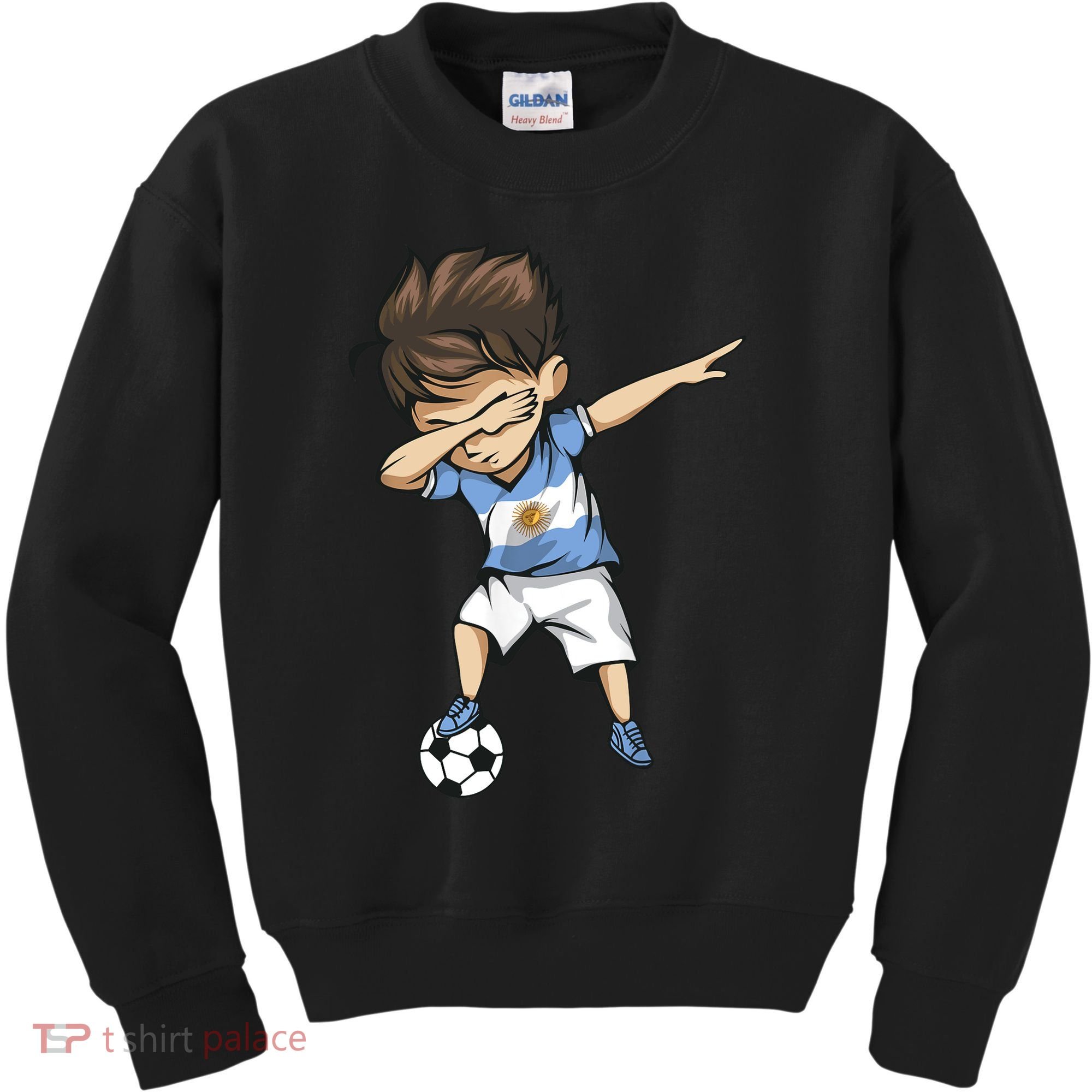 Dabbing Soccer Argentina Jersey Argentinian Football Kids Sweatshirt