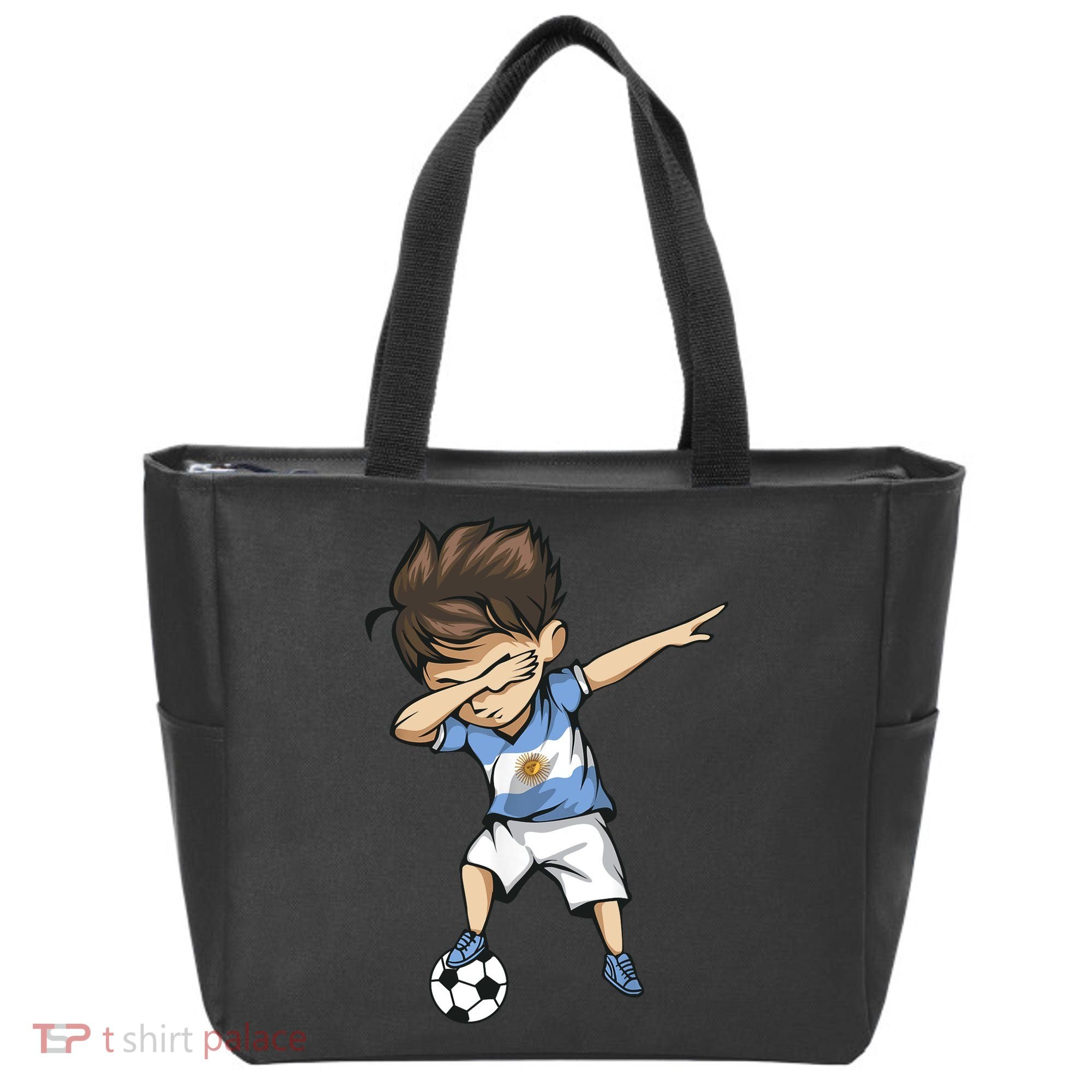 Dabbing Soccer Argentina Jersey Argentinian Football Tote Bag