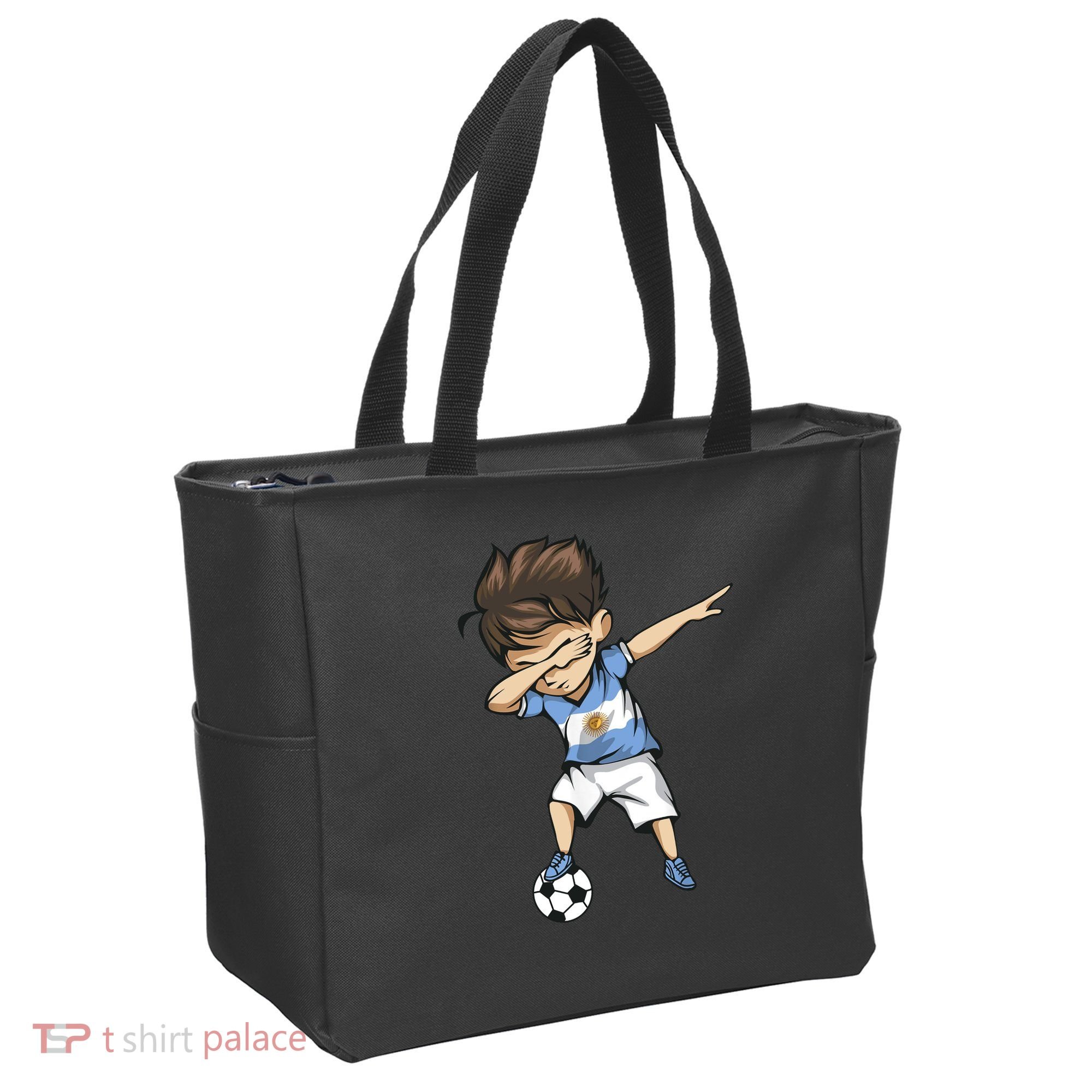 Dabbing Soccer Argentina Jersey Argentinian Football Tote Bag
