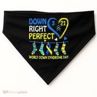Down Syndrome Awareness Down Right Perfect USA-Made Doggie Bandana thumb 0
