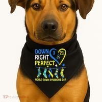 Down Syndrome Awareness Down Right Perfect USA-Made Doggie Bandana thumb 1