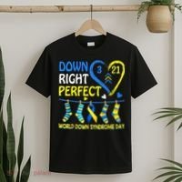 Down Syndrome Awareness Down Right Perfect T-Shirt thumb 2