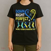 Down Syndrome Awareness Down Right Perfect T-Shirt thumb 4