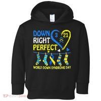 Down Syndrome Awareness Down Right Perfect Toddler Hoodie thumb 0