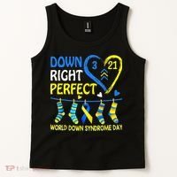 Down Syndrome Awareness Down Right Perfect Tank Top thumb 2