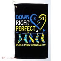 Down Syndrome Awareness Down Right Perfect Golf Towel thumb 0
