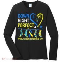 Down Syndrome Awareness Down Right Perfect Women's Long Sleeve Shirt thumb 0