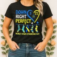 Down Syndrome Awareness Down Right Perfect Women's T-Shirt thumb 2