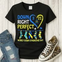 Down Syndrome Awareness Down Right Perfect Women's T-Shirt thumb 3