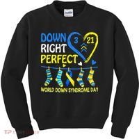 Down Syndrome Awareness Down Right Perfect Kids Sweatshirt thumb 0