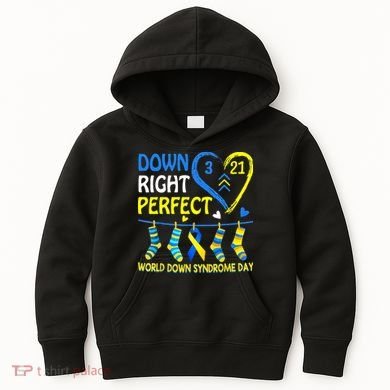 Down Syndrome Awareness Down Right Perfect Kids Hoodie