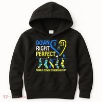 Down Syndrome Awareness Down Right Perfect Kids Hoodie thumb 0