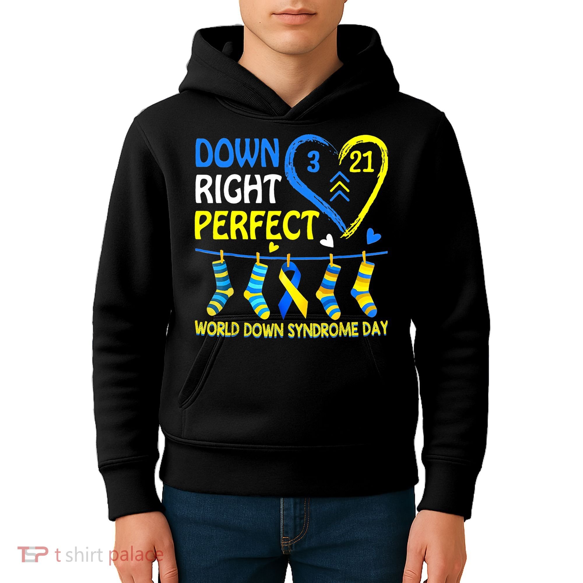 Down Syndrome Awareness Down Right Perfect Kids Hoodie
