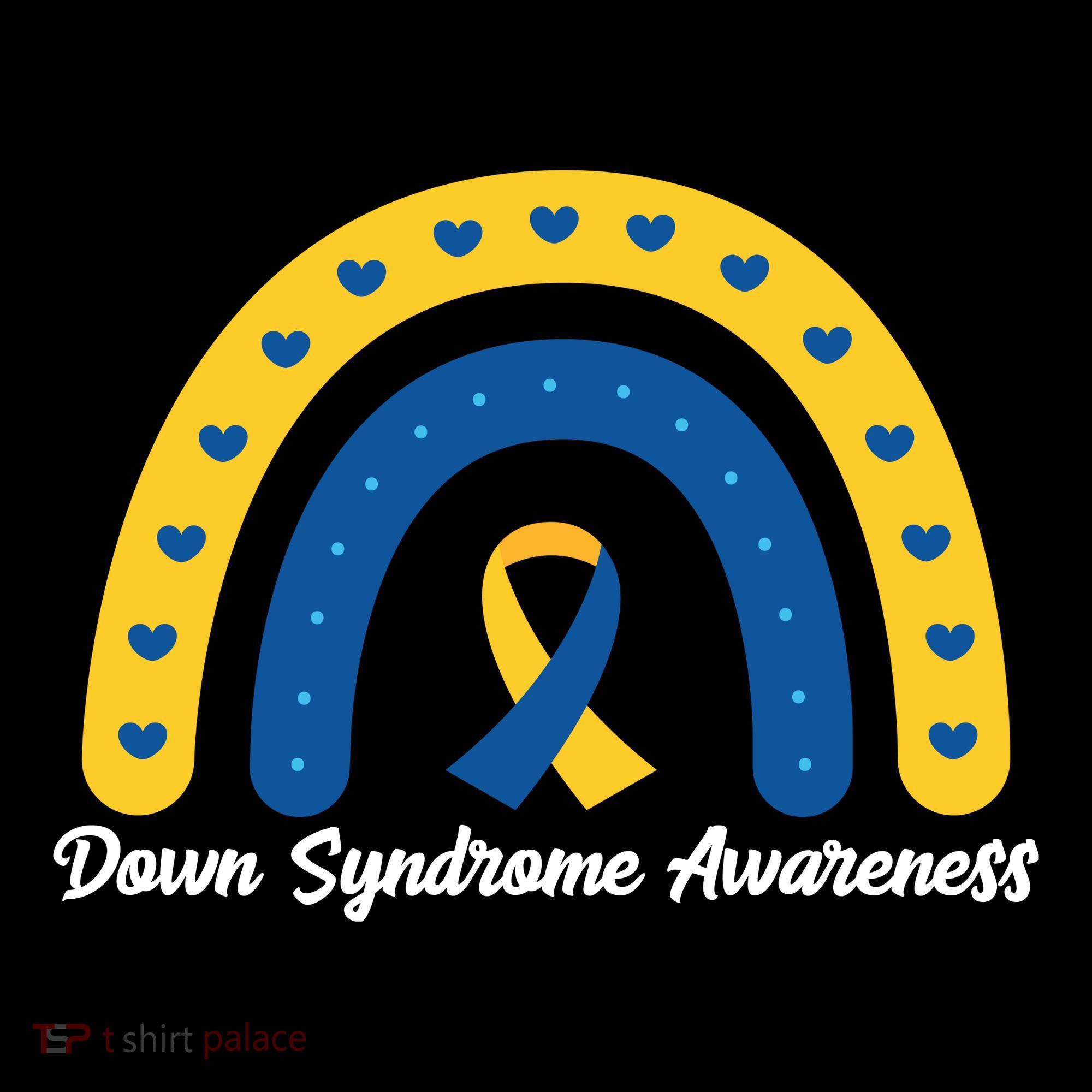Down Syndrome Awareness Rainbow Ribbon Coaster