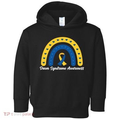 Down Syndrome Awareness Rainbow Ribbon Toddler Hoodie