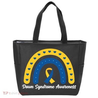 Down Syndrome Awareness Rainbow Ribbon Tote Bag