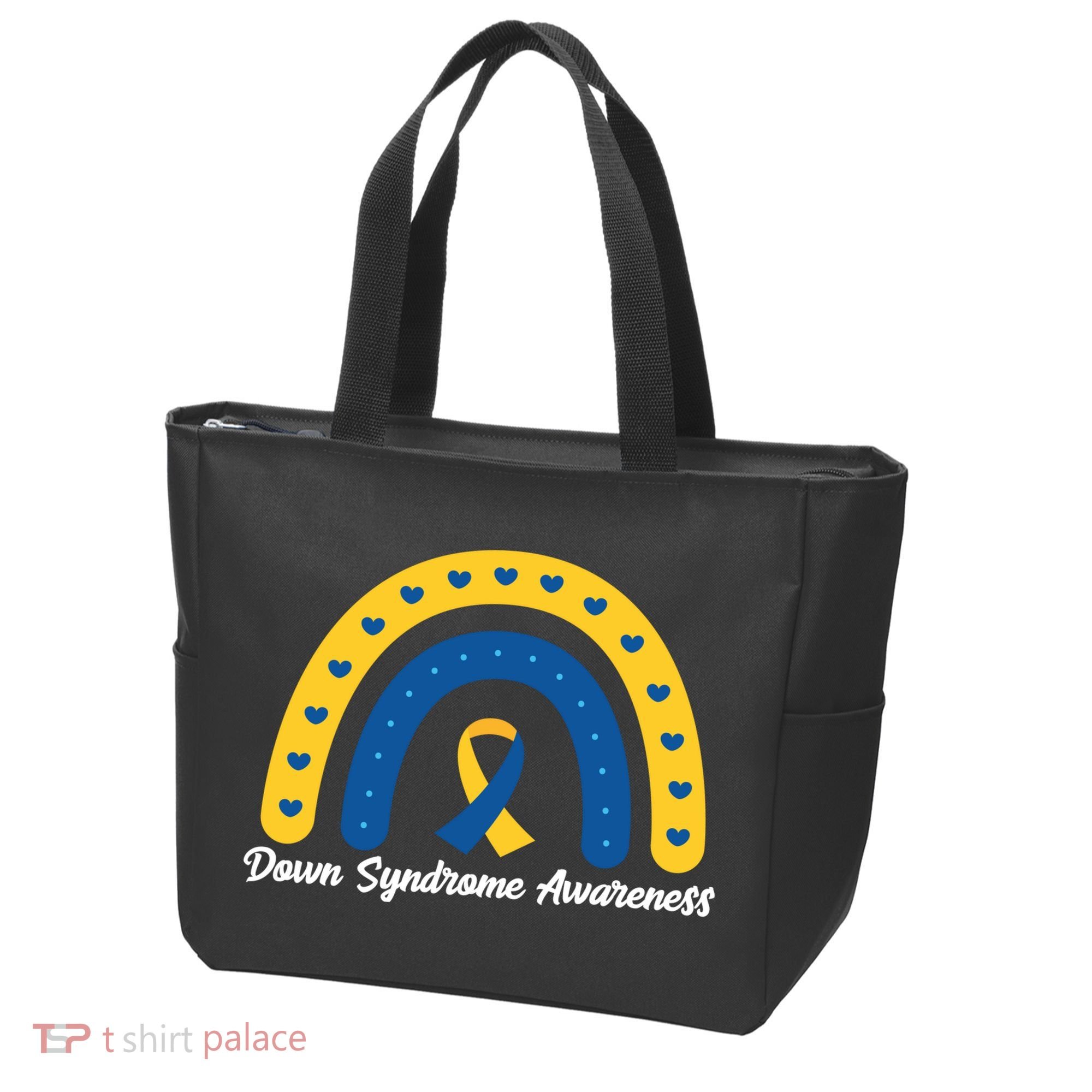 Down Syndrome Awareness Rainbow Ribbon Tote Bag