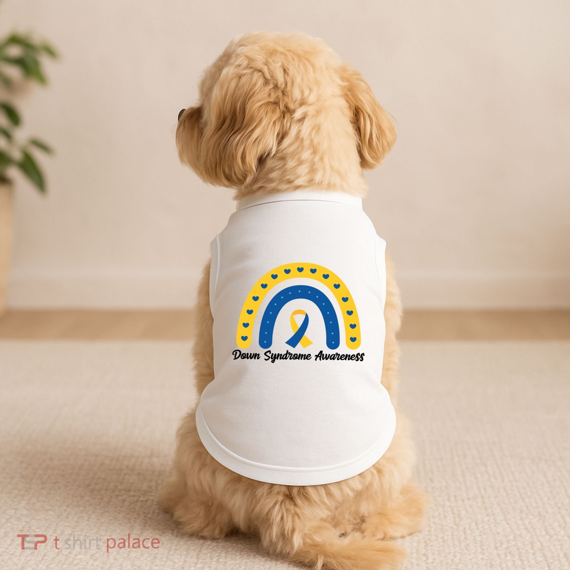 Down Syndrome Awareness Rainbow Ribbon Doggie Tank