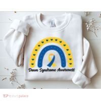 Down Syndrome Awareness Rainbow Ribbon Sweatshirt thumb 2