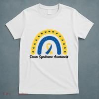 Down Syndrome Awareness Rainbow Ribbon T-Shirt thumb 5