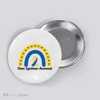 Down Syndrome Awareness Rainbow Ribbon Button thumb 0
