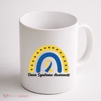 Down Syndrome Awareness Rainbow Ribbon Coffee Mug thumb 1