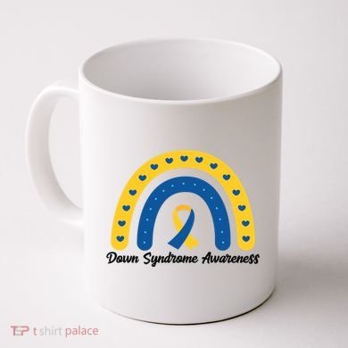 Down Syndrome Awareness Rainbow Ribbon Coffee Mug