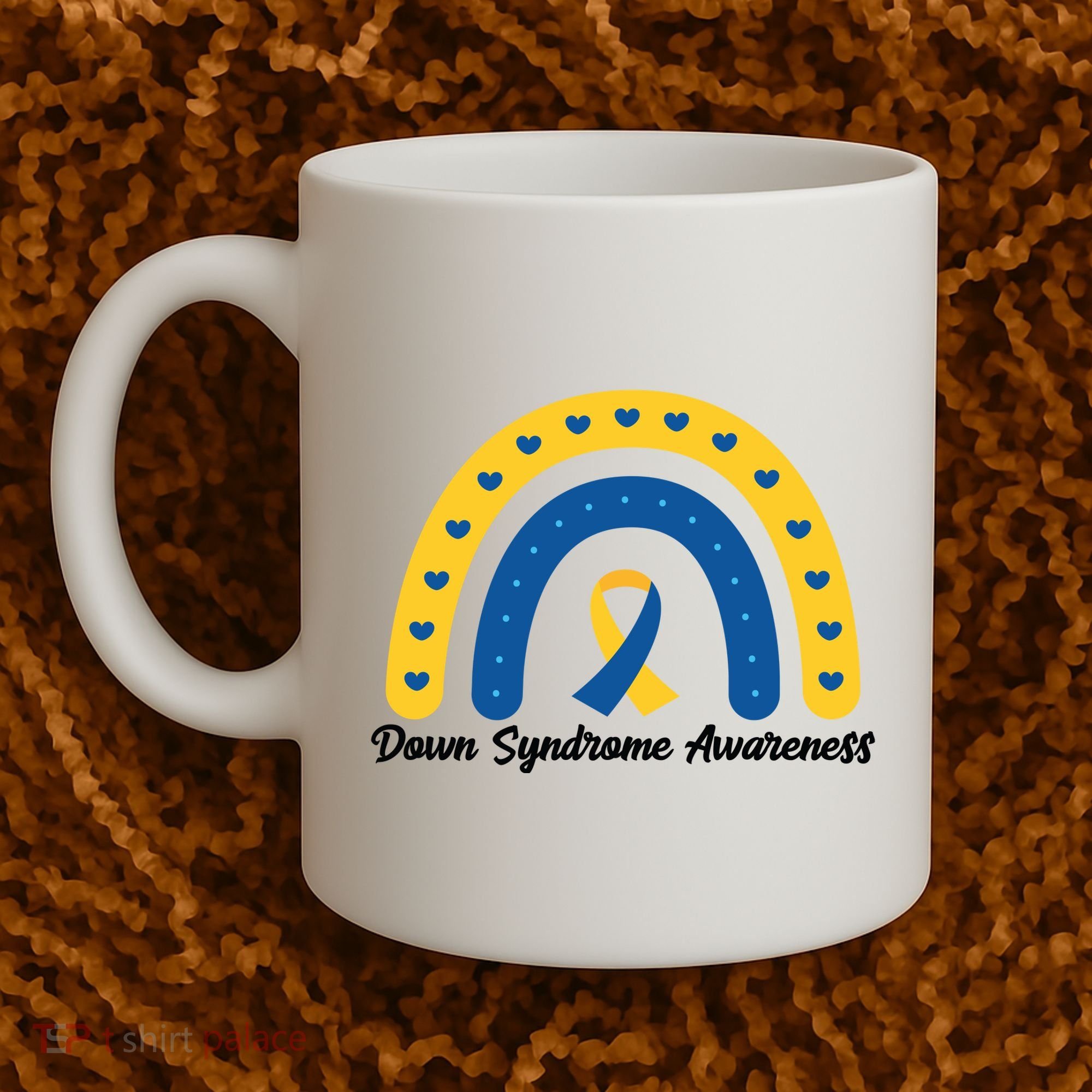 Down Syndrome Awareness Rainbow Ribbon Coffee Mug