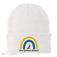 Down Syndrome Awareness Rainbow Ribbon Beanie thumb 0