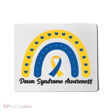 Down Syndrome Awareness Rainbow Ribbon Mousepad