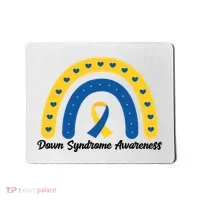 Down Syndrome Awareness Rainbow Ribbon Mousepad thumb 0
