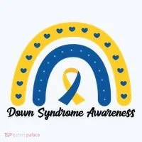 Down Syndrome Awareness Rainbow Ribbon Ornament thumb 1