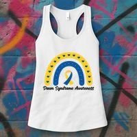 Down Syndrome Awareness Rainbow Ribbon Women's Tank Top thumb 3