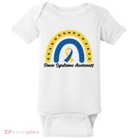 Down Syndrome Awareness Rainbow Ribbon Baby Bodysuit thumb 0
