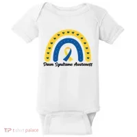 Down Syndrome Awareness Rainbow Ribbon Baby Bodysuit thumb 0