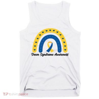 Down Syndrome Awareness Rainbow Ribbon Tank Top