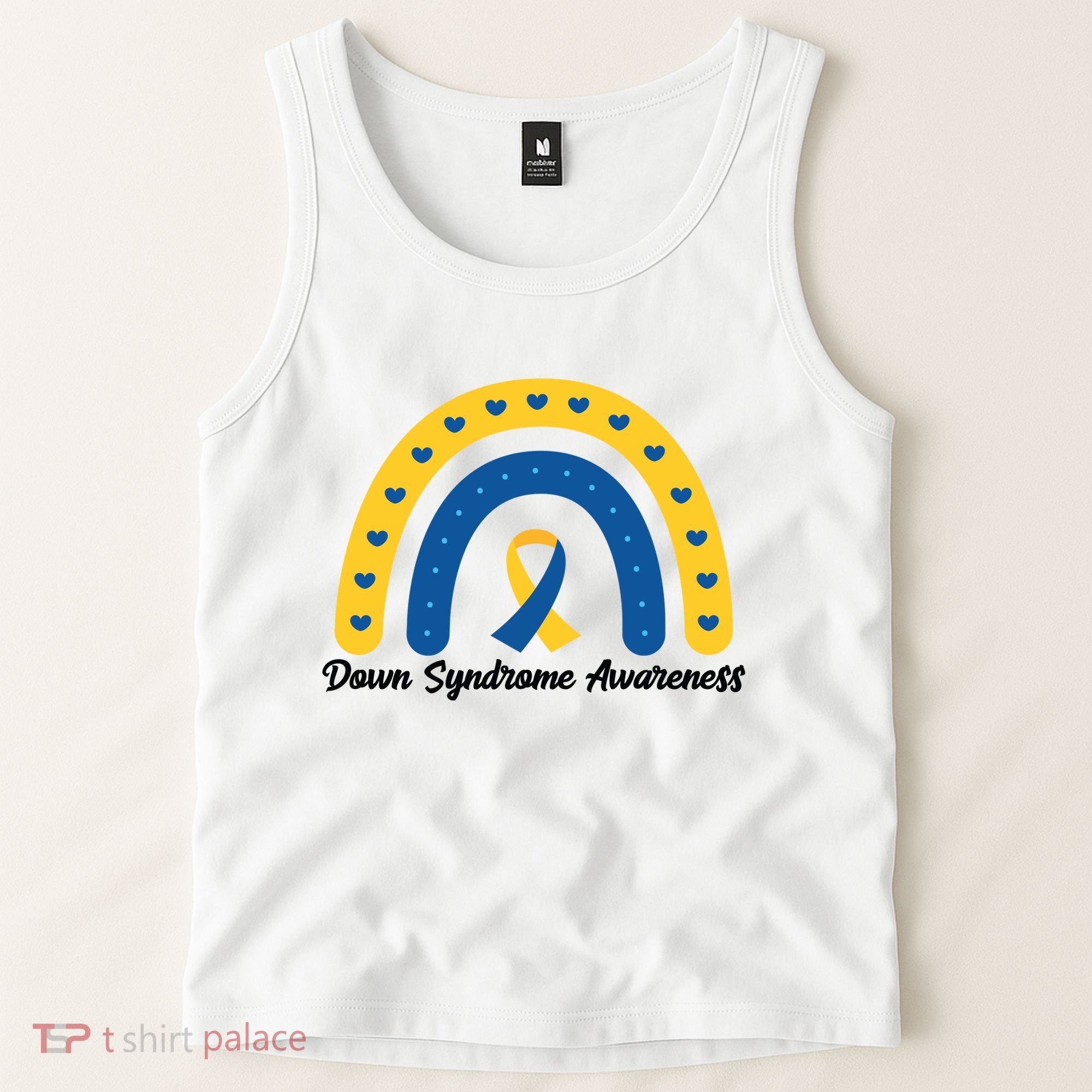 Down Syndrome Awareness Rainbow Ribbon Tank Top