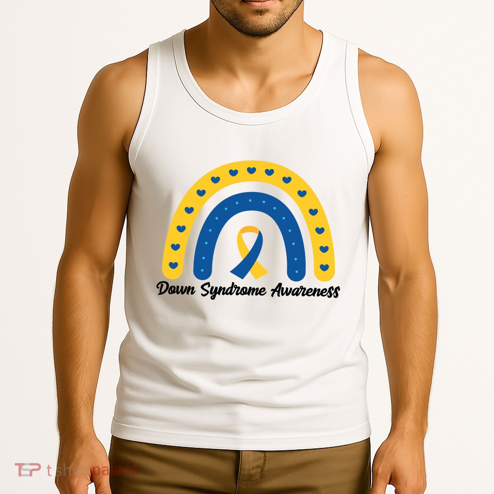 Down Syndrome Awareness Rainbow Ribbon Tank Top