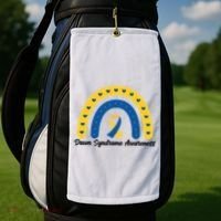 Down Syndrome Awareness Rainbow Ribbon Golf Towel thumb 2