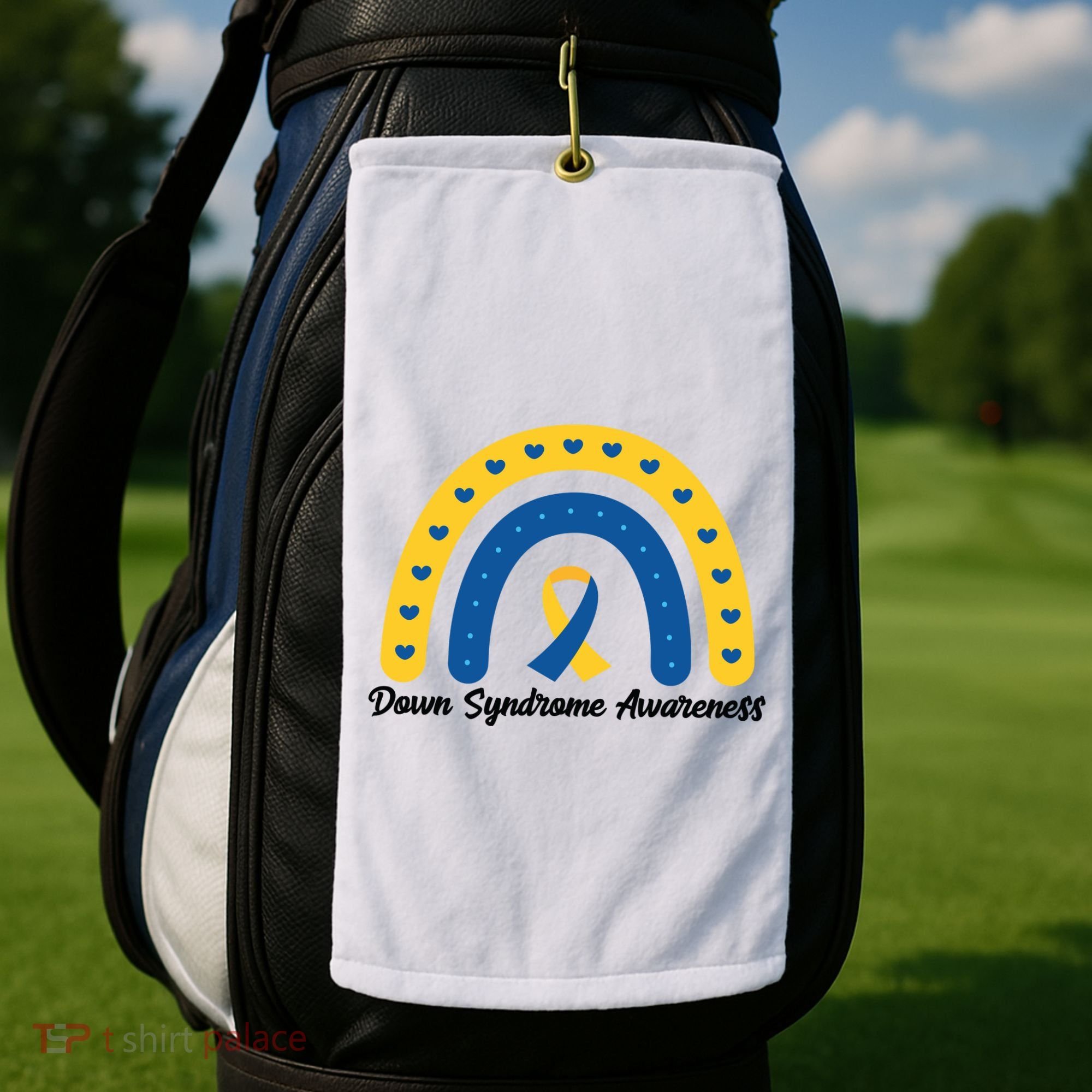 Down Syndrome Awareness Rainbow Ribbon Golf Towel