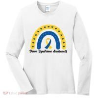 Down Syndrome Awareness Rainbow Ribbon Women's Long Sleeve Shirt thumb 0