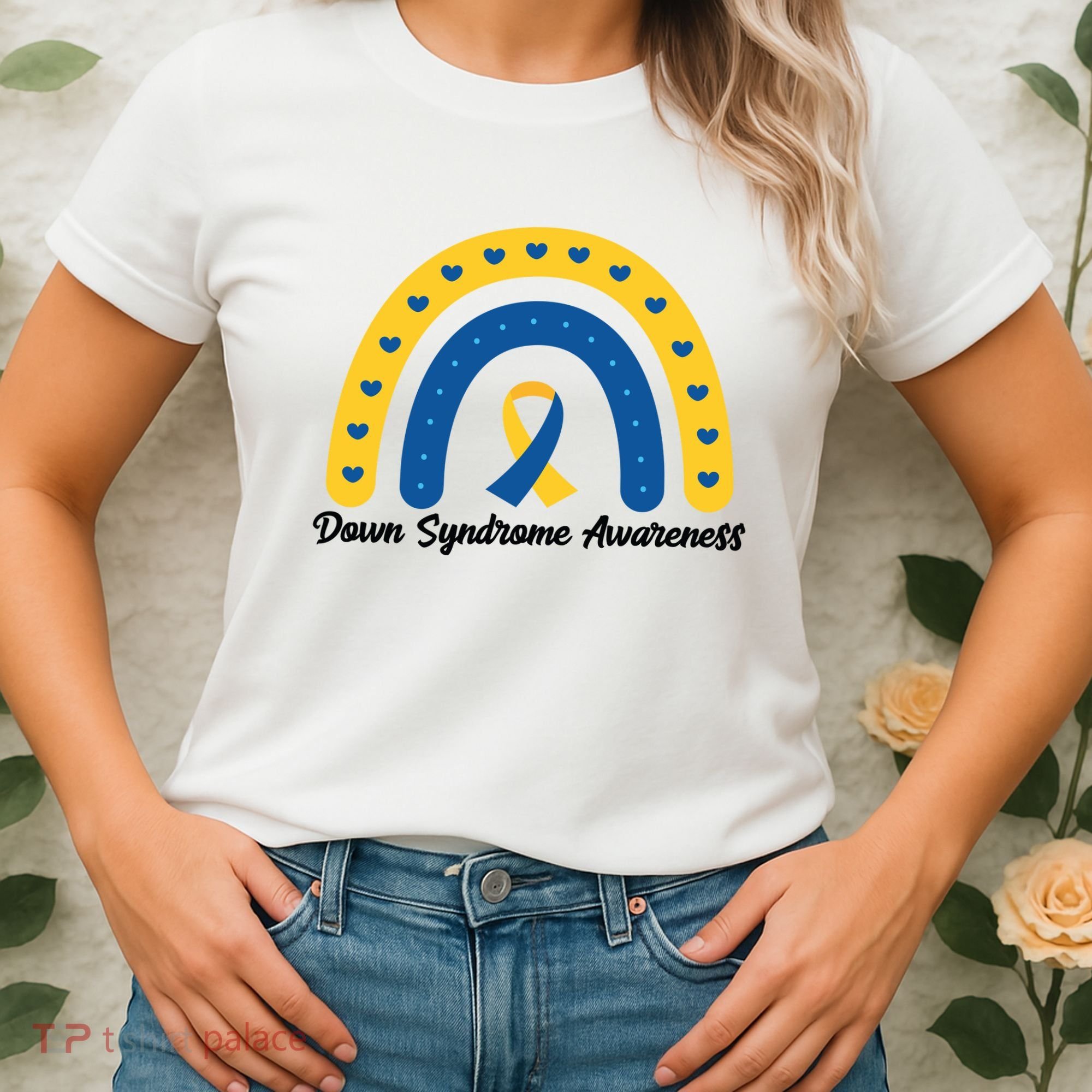 Down Syndrome Awareness Rainbow Ribbon Women's T-Shirt