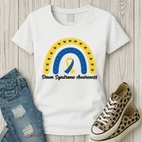 Down Syndrome Awareness Rainbow Ribbon Women's T-Shirt thumb 3