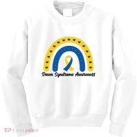 Down Syndrome Awareness Rainbow Ribbon Kids Sweatshirt thumb 0